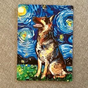 German Shepherd Dog Starry Night Magnet
